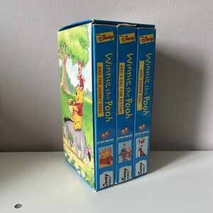 LOT of 3 Winnie the Pooh VHS Tapes Storybook Set Disney Pooh, Tiger, Eeyore